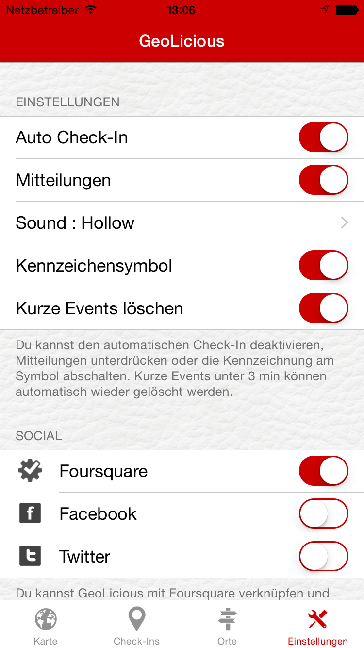 Application Settings
